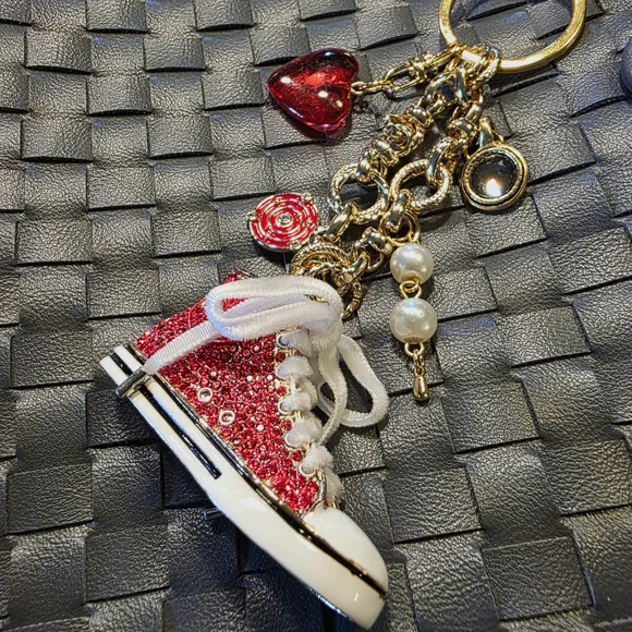 New Price--Red Rhinestone Sneaker Handbag Charms/Keychain - Picture 5 of 10